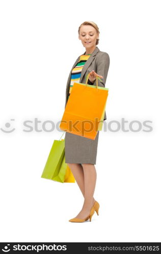 picture of lovely woman with shopping bags