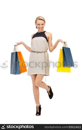 picture of lovely woman with shopping bags