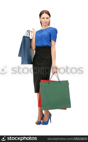 picture of lovely woman with shopping bags