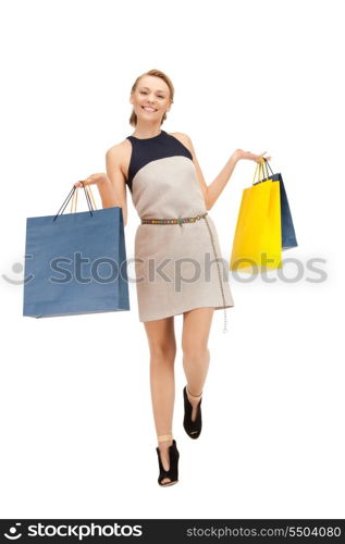 picture of lovely woman with shopping bags