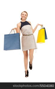 picture of lovely woman with shopping bags