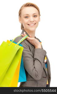 picture of lovely woman with shopping bags