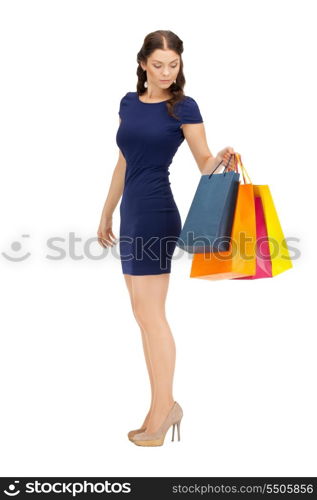 picture of lovely woman with shopping bags