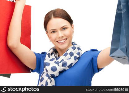 picture of lovely woman with shopping bags