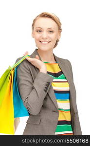 picture of lovely woman with shopping bags