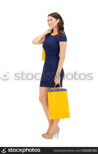 picture of lovely woman with shopping bags