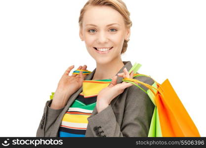 picture of lovely woman with shopping bags