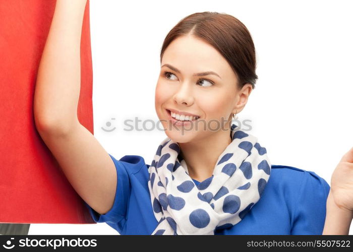 picture of lovely woman with shopping bags