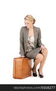 picture of lovely woman with suitcase