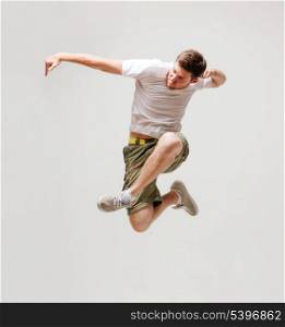 picture of male dancer jumping in the air