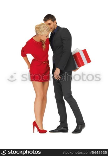 picture of man and woman with present