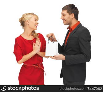 picture of man and woman with present