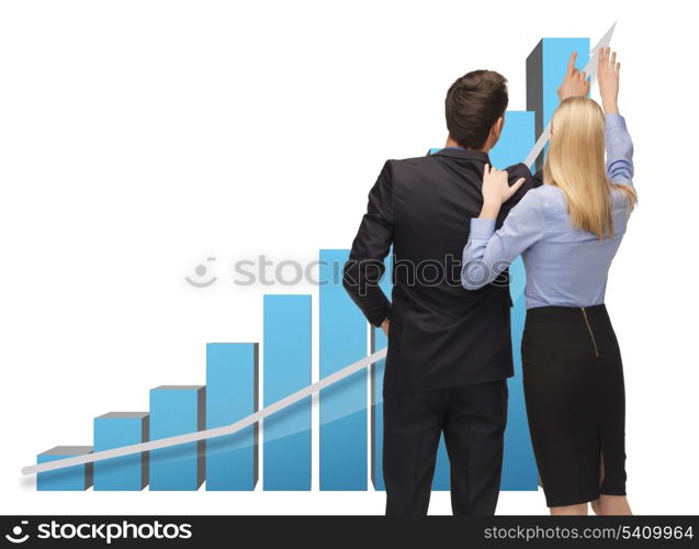 picture of man and woman working with 3d graphics