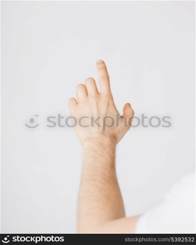 picture of man hand pointing at something