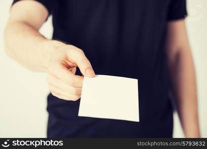 picture of man hand with blank paper