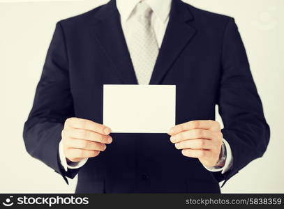 picture of man hand with blank paper