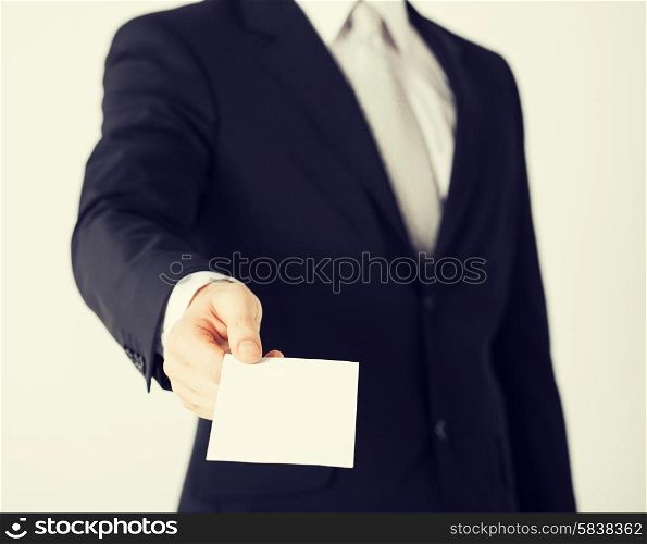 picture of man hand with blank paper