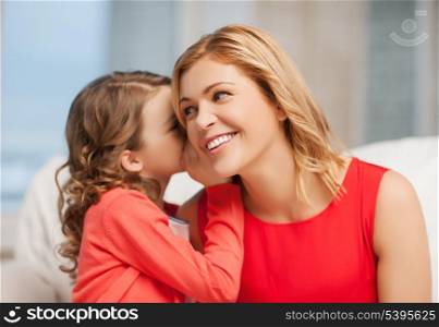 picture of mother and daughter whispering gossip