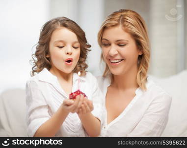 picture of mother and daughter with cupcake