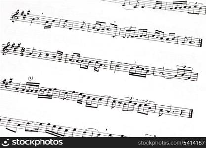 Picture of musical notes in a score
