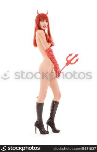 picture of naked red devil girl with trident