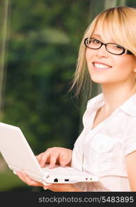 picture of office girl with laptop computer