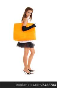 picture of pretty woman with big shopping bag