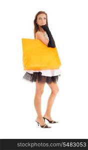 picture of pretty woman with big shopping bag