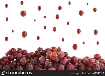 Picture of raining grapes and a ground of grapes..