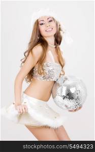 picture of sexy santa helper with disco ball