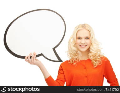 picture of smiling student with blank text bubble