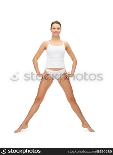 picture of sporty woman in cotton undrewear