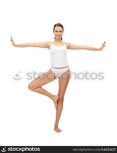 picture of sporty woman in cotton undrewear