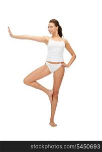 picture of sporty woman in cotton undrewear