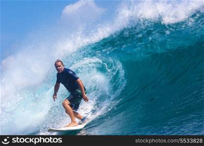 Picture of Surfing a Wave.GLand Surf Area.Indonesia.