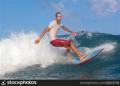 Picture of surfing a wave.Indian ocean.