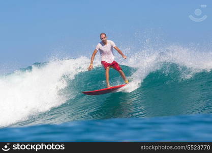 Picture of surfing a wave.Indian ocean.