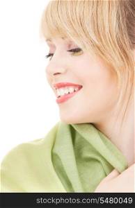 picture of teenage girl in green kerchief