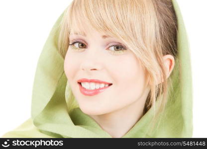 picture of teenage girl in green kerchief