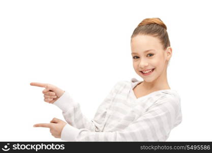 picture of teenage girl pointing her finger