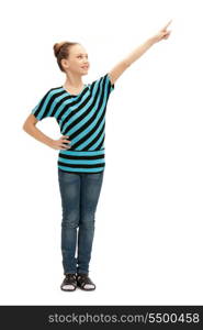 picture of teenage girl pointing her finger