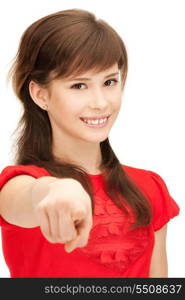 picture of teenage girl pointing her finger