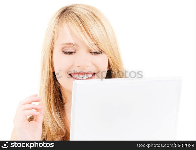 picture of teenage girl with laptop computer
