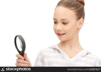 picture of teenage girl with magnifying glass