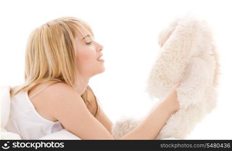 picture of teenage girl with plush toy