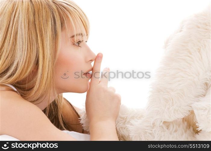 picture of teenage girl with plush toy