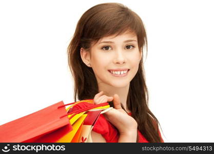 picture of teenage girl with shopping bags