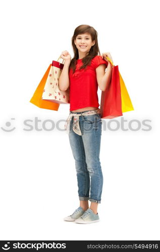 picture of teenage girl with shopping bags