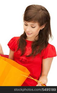 picture of teenage girl with shopping bags