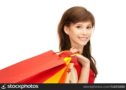picture of teenage girl with shopping bags